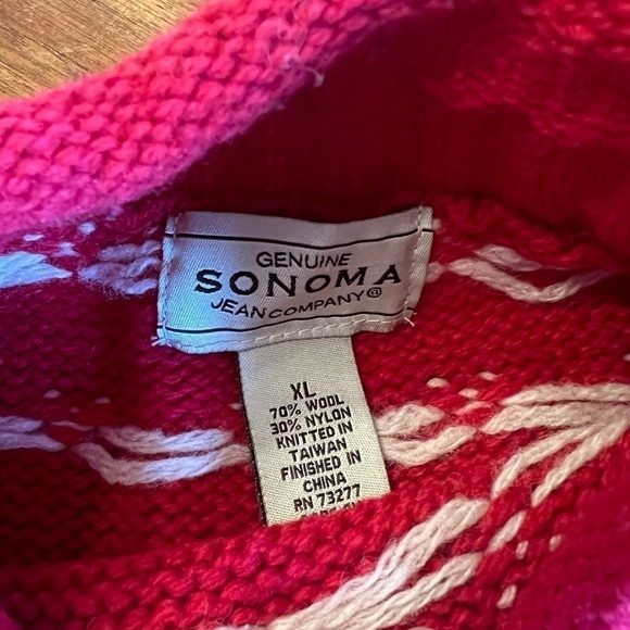 Sonoma Roll Neck Wool Blend Snowflake Sweater Boxy Cut / Xlarge - Picture 6 of 10